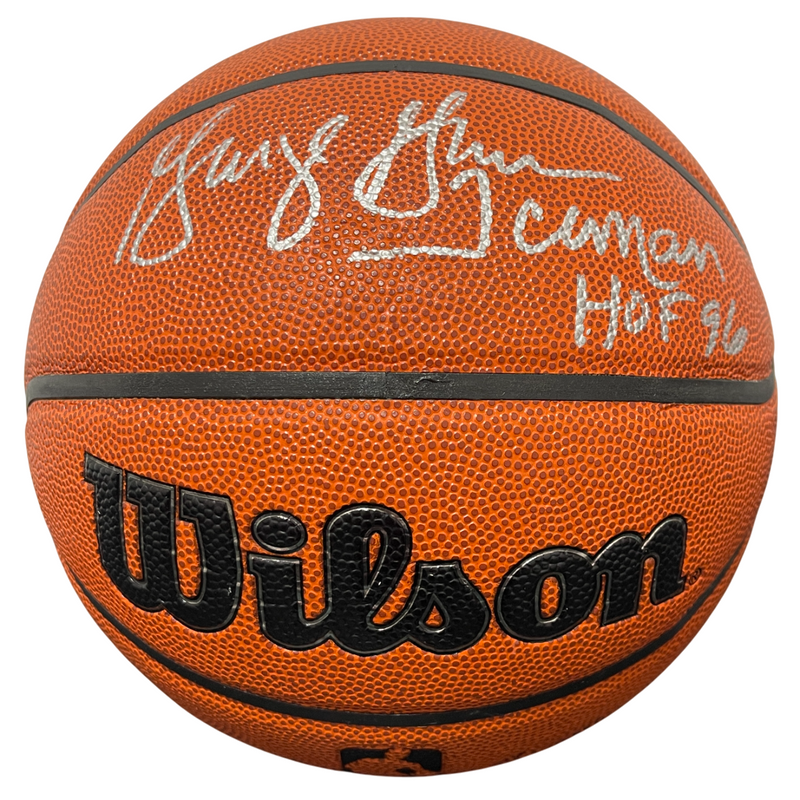 George Gervin Signed Wilson NBA Basketball w/ Iceman HOF Beckett Witness BAS COA