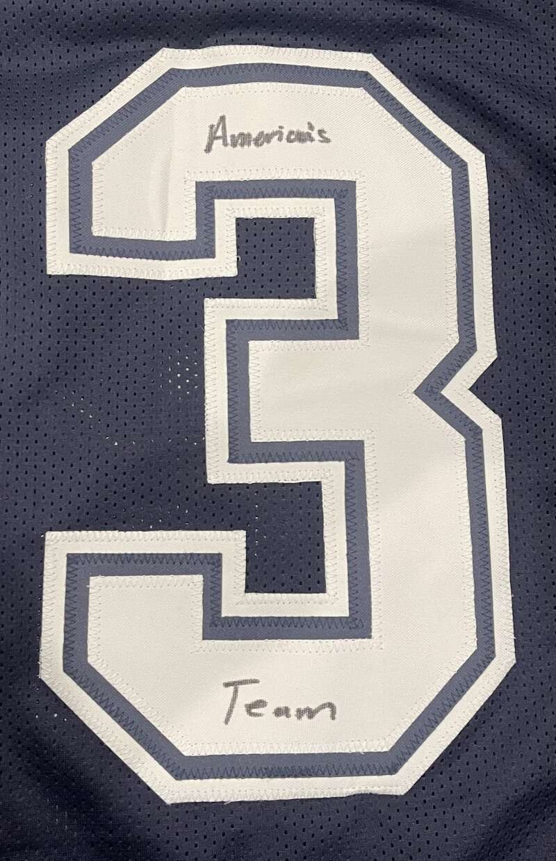 Rico Dowdle Signed Dallas Cowboys Custom Jersey w/ 2 Insc Beckett W BAS COA