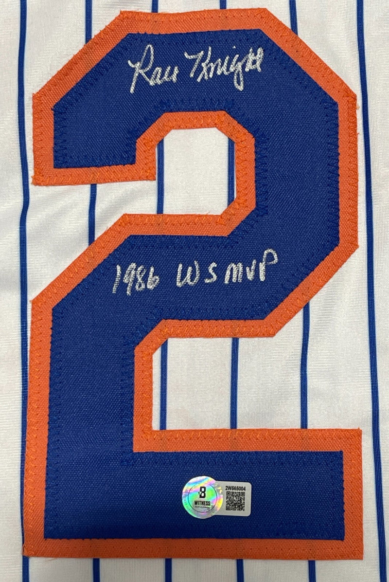 Ray Knight Signed New York Mets Custom Jersey w/ 1986 WS MVP Beckett Wit BAS COA