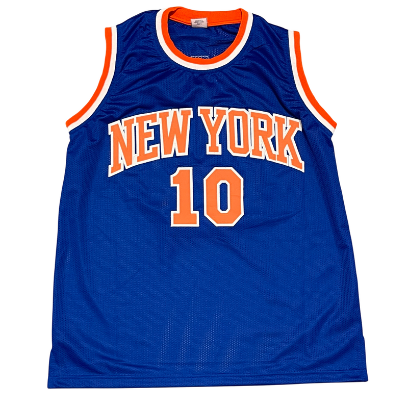 Walt Frazier Signed New York Knicks Custom Jersey Beckett Witness BAS COA