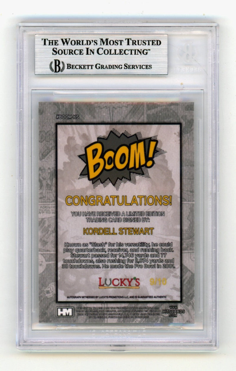 Kordell Stewart 2024 Hits Memorabilia BOOM Gold /10 Signed BGS BAS Auto