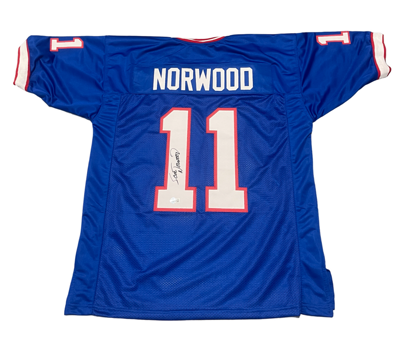 Scott Norwood Signed Buffalo Bills Custom Jersey Beckett Witness BAS COA