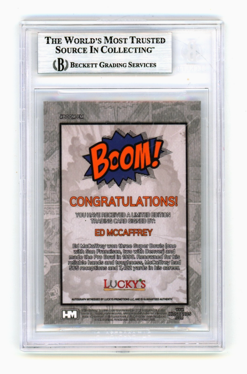 Ed McCaffrey 2024 Hits Memorabilia BOOM Silver Signed BGS BAS Auto Denver