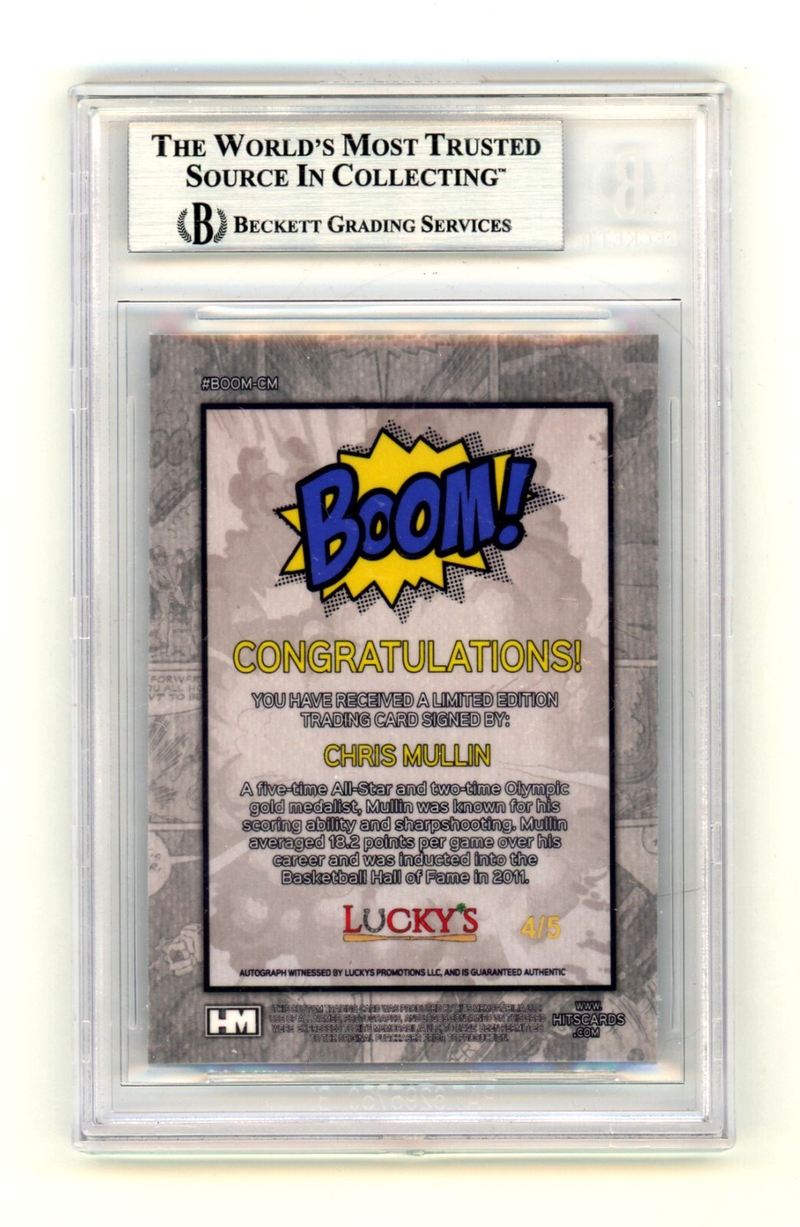 Chris Mullin 2024 Hits Memorabilia BOOM Blue /5 Signed BGS BAS Auto Golden State