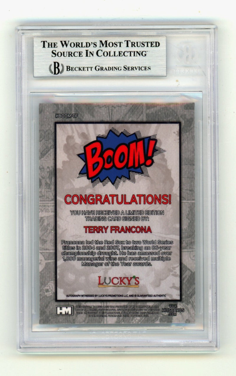 Terry Francona 2024 Hits Memorabilia BOOM Silver Signed BGS BAS Auto Red Sox