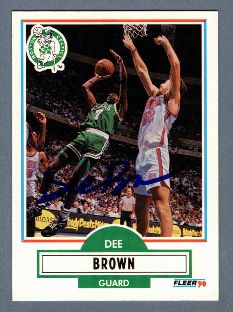 Dee Brown Signed 1990-91 Fleer Update NBA Rookie RC #U-6 LSCM COA Celtics