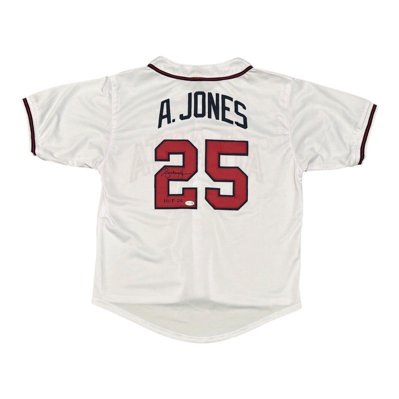 Andruw Jones Signed Autographed Atlanta Braves Custom Jersey w/ HOF 26 JSA COA