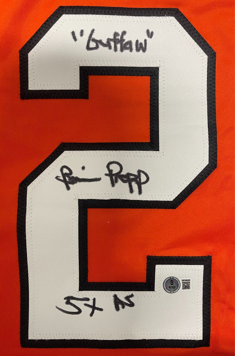 Brian Propp Signed Philadelphia Custom Jersey w/ 2 Insc. Beckett Wit BAS COA