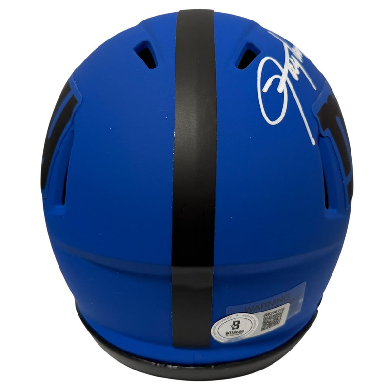 Lawrence Taylor Signed New York Giants Rave Mini Helmet Beckett Witness BAS COA