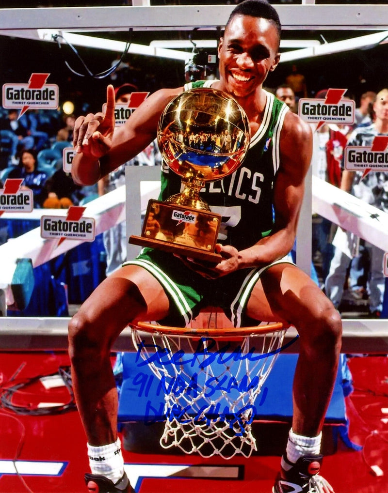 Dee Brown Signed Boston Celtics 8x10 Photo w/ 91 NBA Slam Dunk Champ! LSCM COA