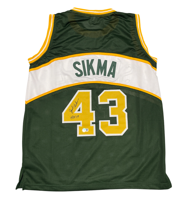 Jack Sikma Signed Seattle Sonics Custom Jersey w/ HOF 19 Beckett Witness BAS COA