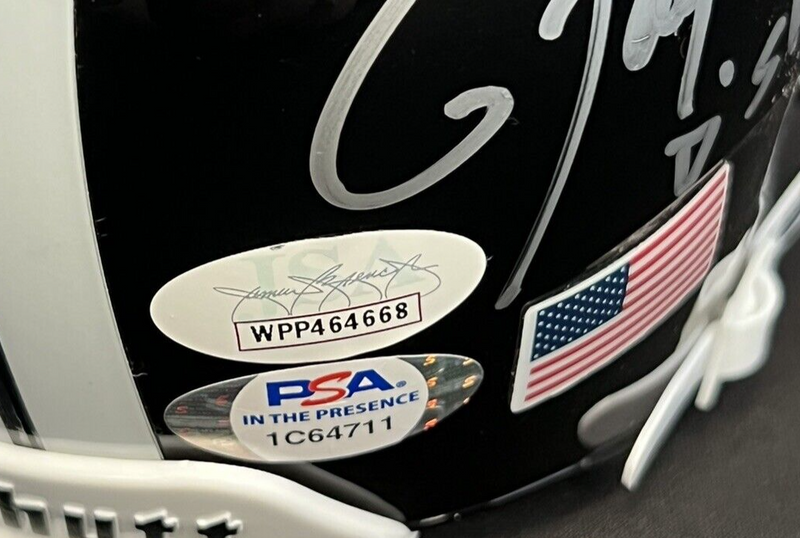 Jamie Foxx & Lawrence Taylor Signed Any Given Sunday Sharks Mini Helmet PSA JSA