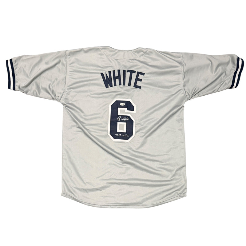 Roy White Signed New York Yankees Custom Jersey 77-78 WSC JSA Witness COA G