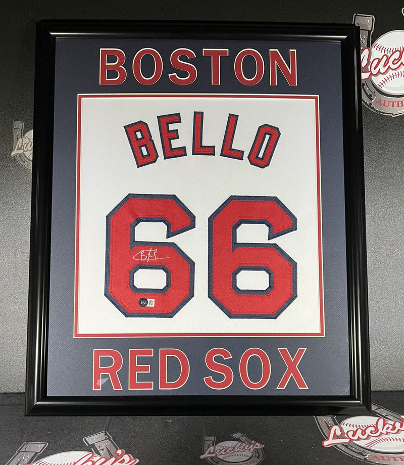 Brayan Bello Signed Framed Custom Jersey Boston Red Sox Beckett BAS COA