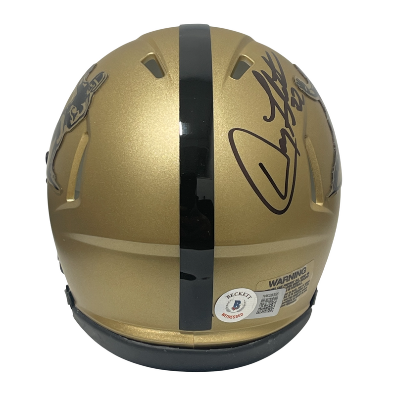Doug Flutie Signed Heisman Mini Helmet w/ 1984 Heisman Beckett Witness BAS COA