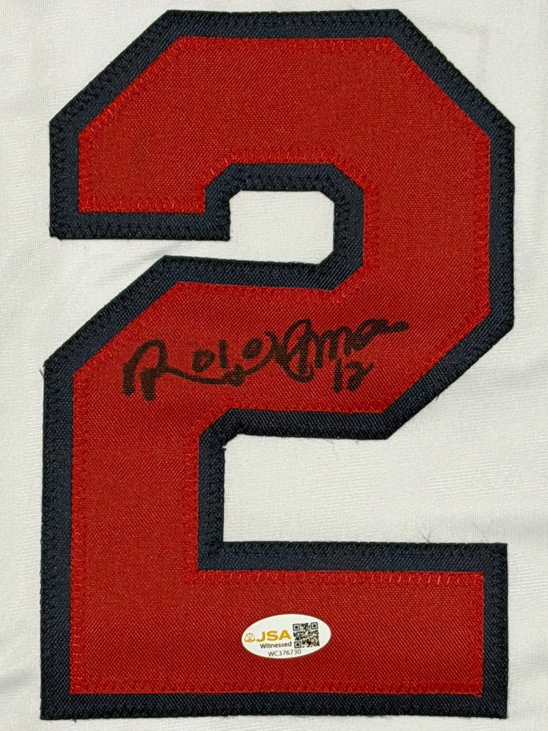 Roberto Alomar Signed Cleveland Indians Custom White Jersey JSA Witness COA