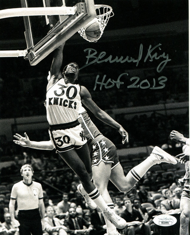 Bernard King Signed New York Knicks 8x10 Photo w/ HOF 2013 JSA COA #5