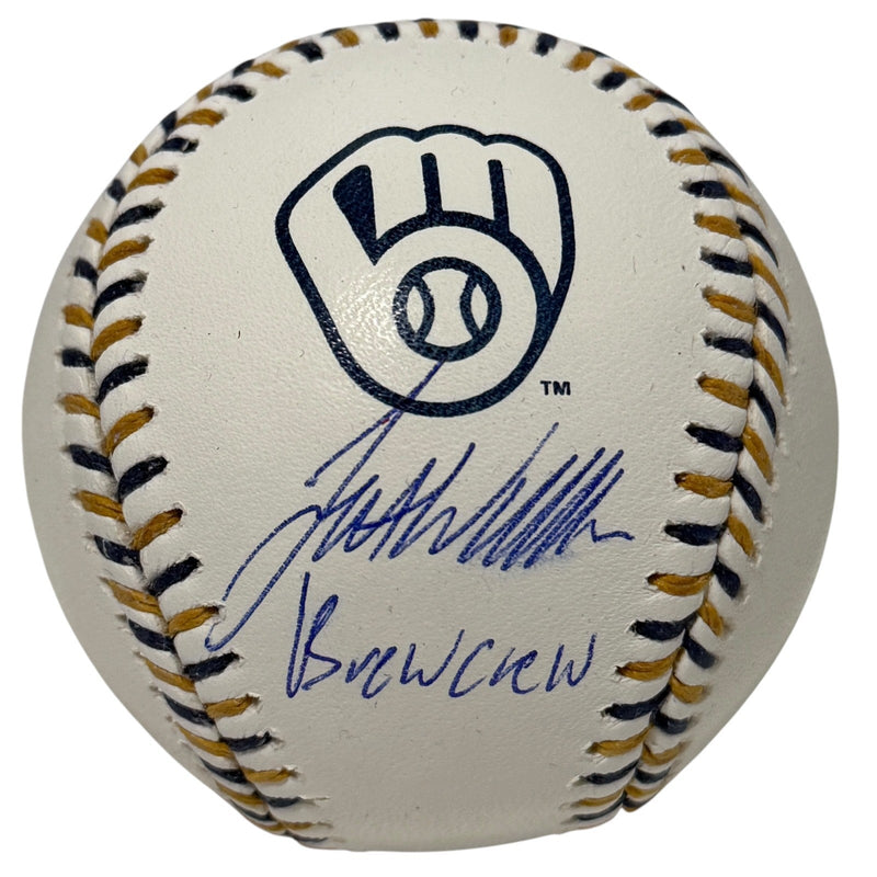 Jett Williams Signed Autographed Brewers Logo Baseball w/ Brew Crew JSA COA
