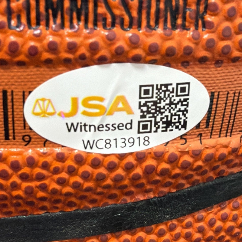Marcus Camby Latrell Sprewell Larry Johnson Signed Wilson Basketball JSA W COA