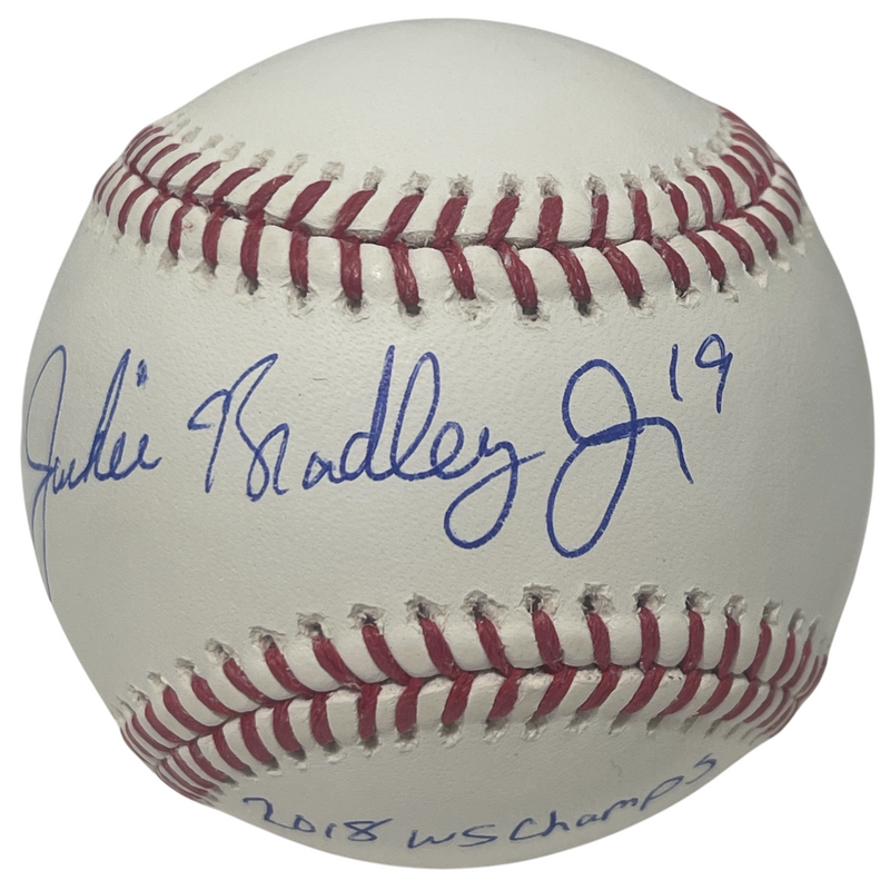 Jackie Bradley Jr Signed ROMLB Baseball Red Sox w/ 2018 WS Champs JSA COA