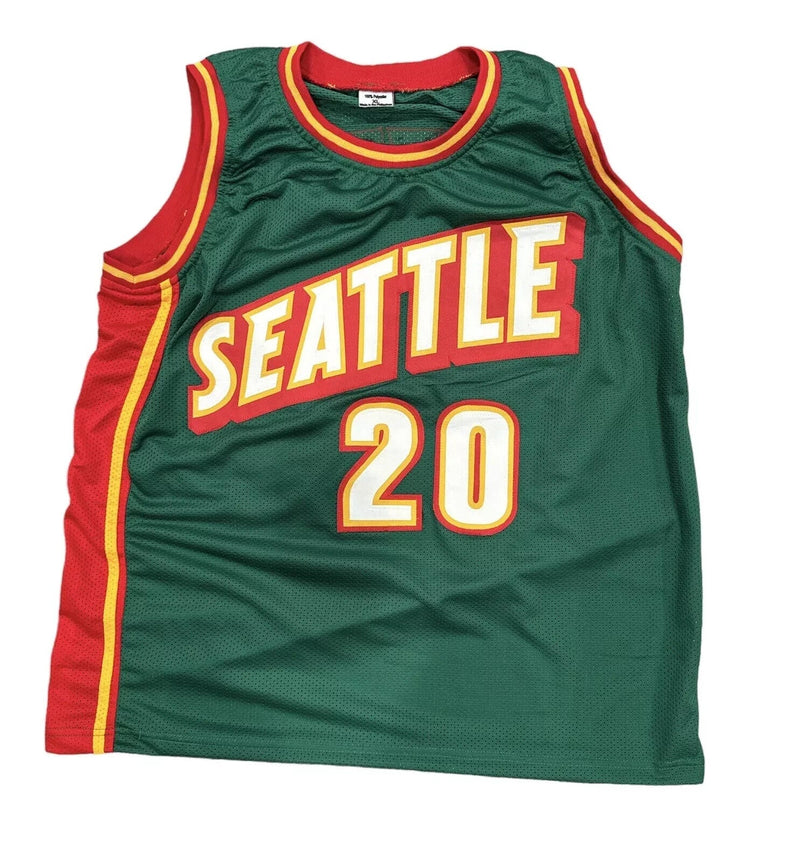 Gary Payton Signed Supersonics Custom Jersey w/ The Glove Beckett BAS COA