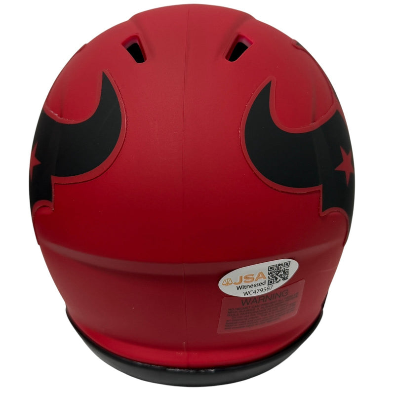Matt Schaub Signed Houston Texans Rave Mini Helmet JSA Witness COA