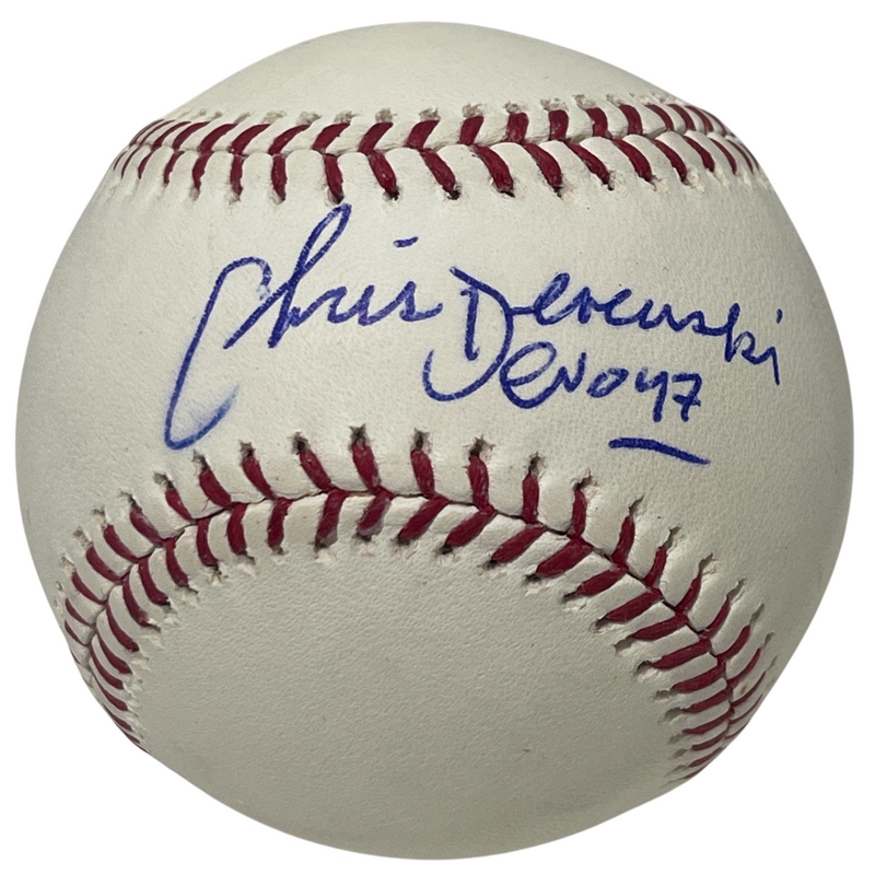 Chris Devenski Signed 2017 World Series Baseball w/ Devo Ins Beckett Wit BAS COA