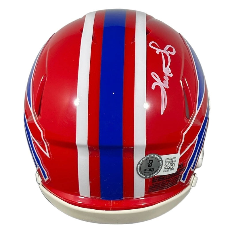 Thurman Thomas Signed Buffalo Bills TB Mini Helmet Beckett Witness BAS COA