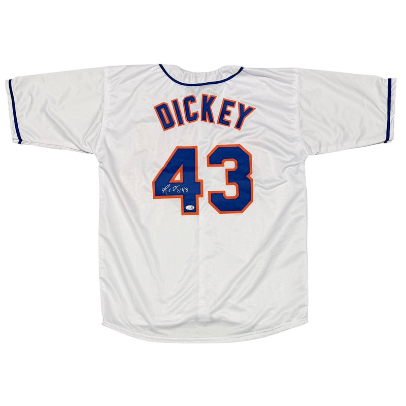 R.A. Dickey Signed Autographed New York Mets Custom White Jersey JSA Witness COA