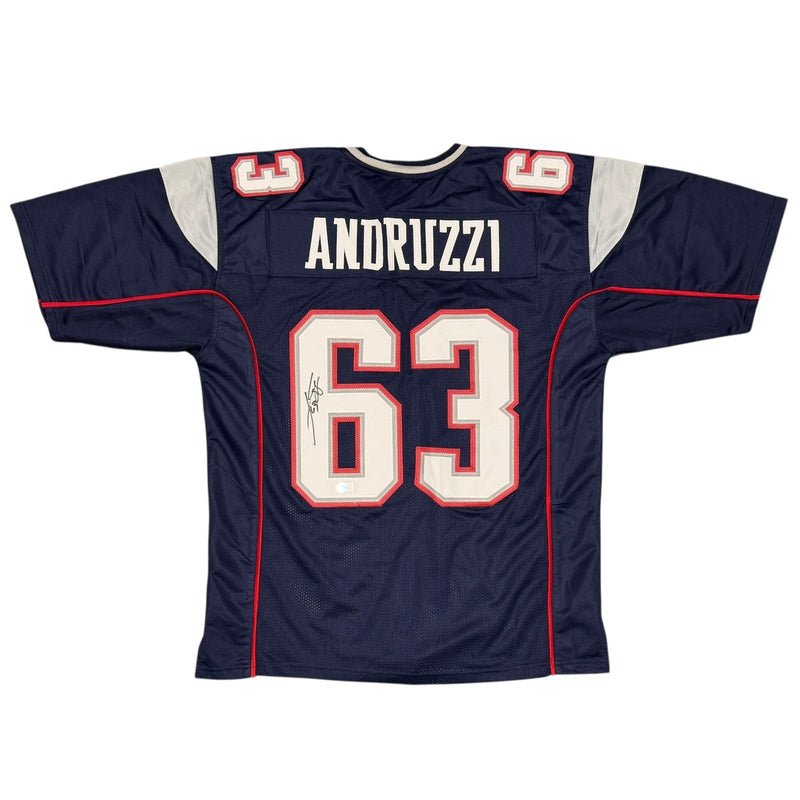 Joe Andruzzi Signed New England Patriots Custom Jersey Beckett Witness BAS COA