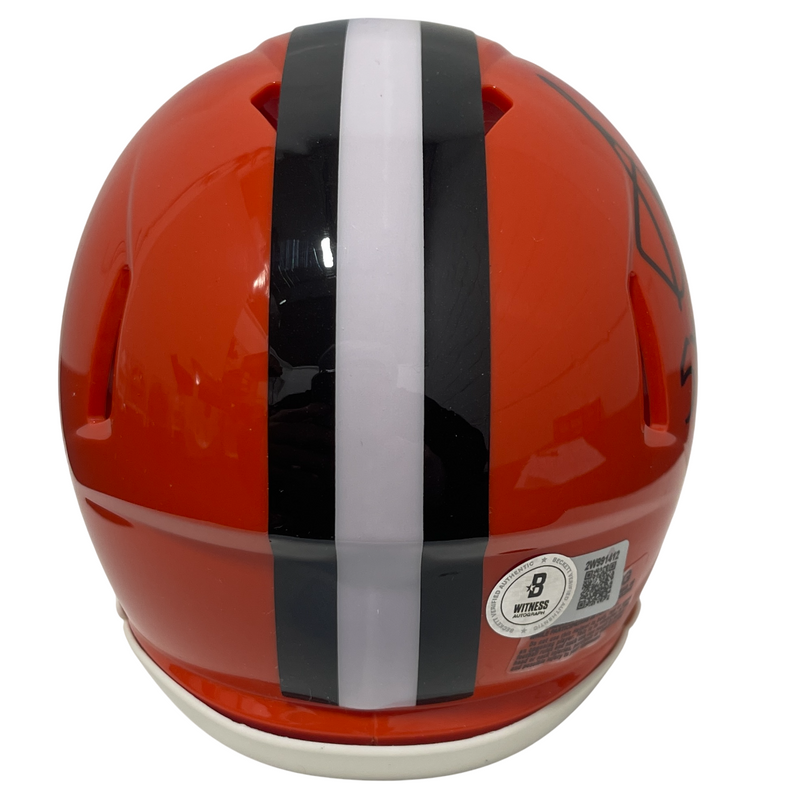 Greg Pruitt Signed Browns TB Mini Helmet w/ 5x Pro Bowl Beckett Witness BAS COA