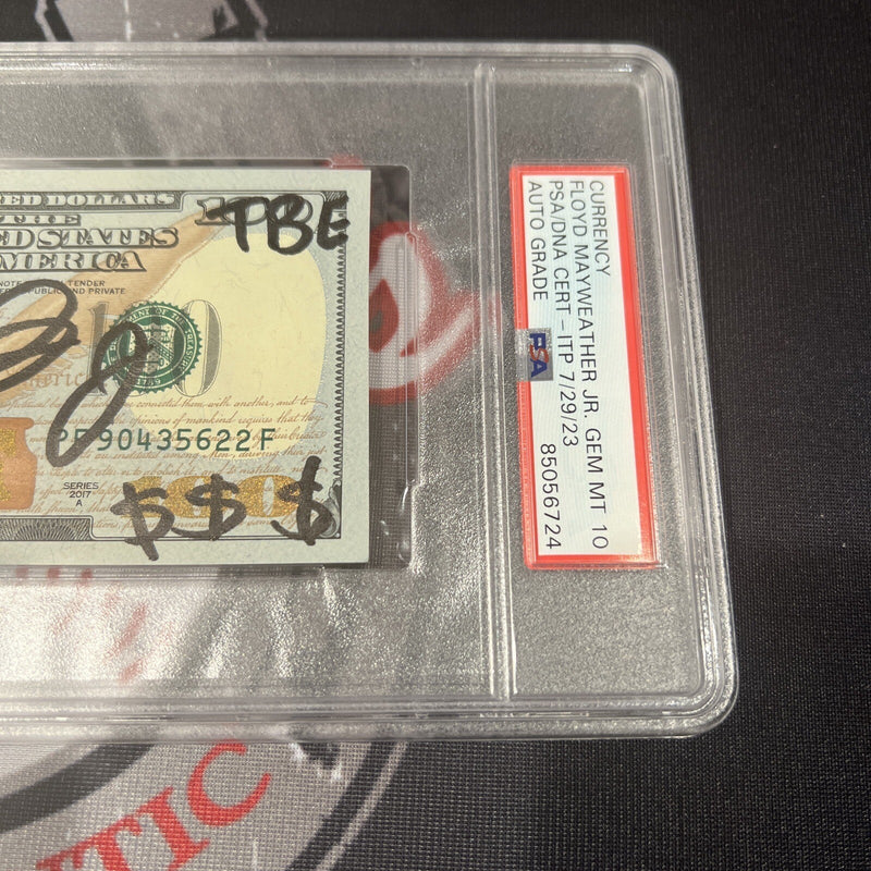 Floyd Mayweather Jr Signed $100 Bill US Currency x4 Inscriptions PSA 10 Auto A