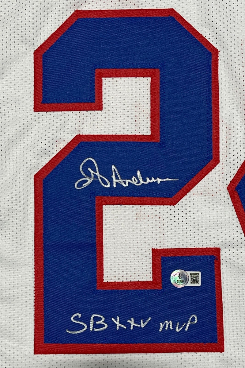 Ottis Anderson Signed Auto Giants Custom Jersey w/ SB XXV MVP Beckett BAS COA