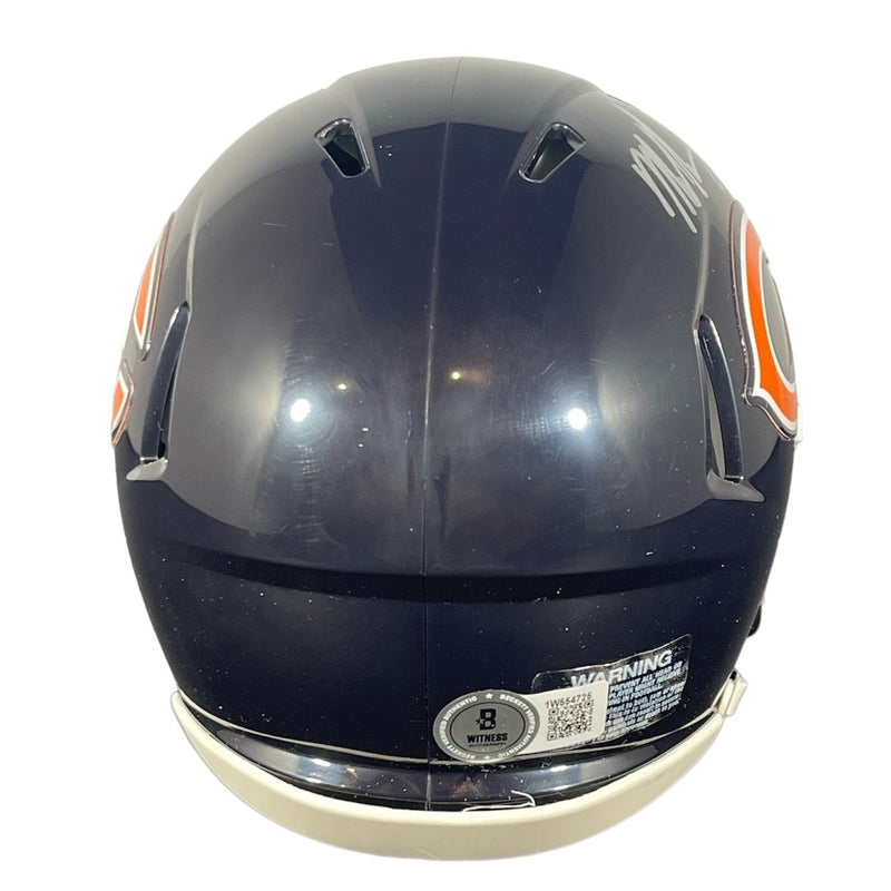 Mike Singletary Signed Bears Speed Mini Helmet Beckett Witness BAS COA