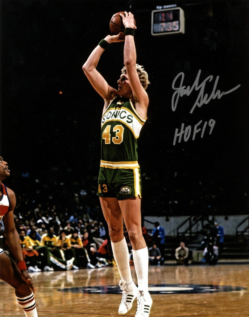 Jack Sikma Signed Seattle Supersonics 8x10 Photo w/ HOF 19 LSCM COA #1