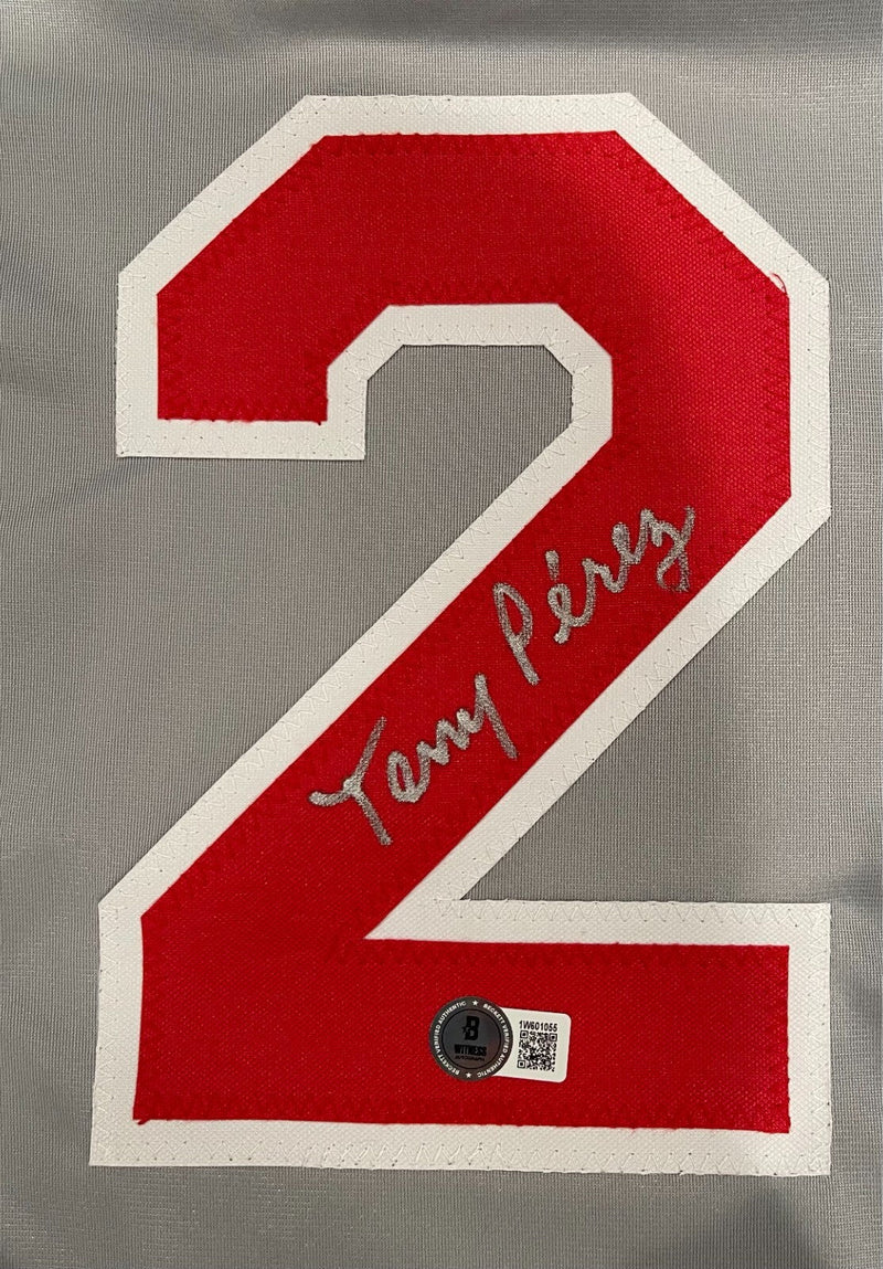 Tony Perez Signed Cincinnati Reds Custom Jersey Beckett Witness BAS COA