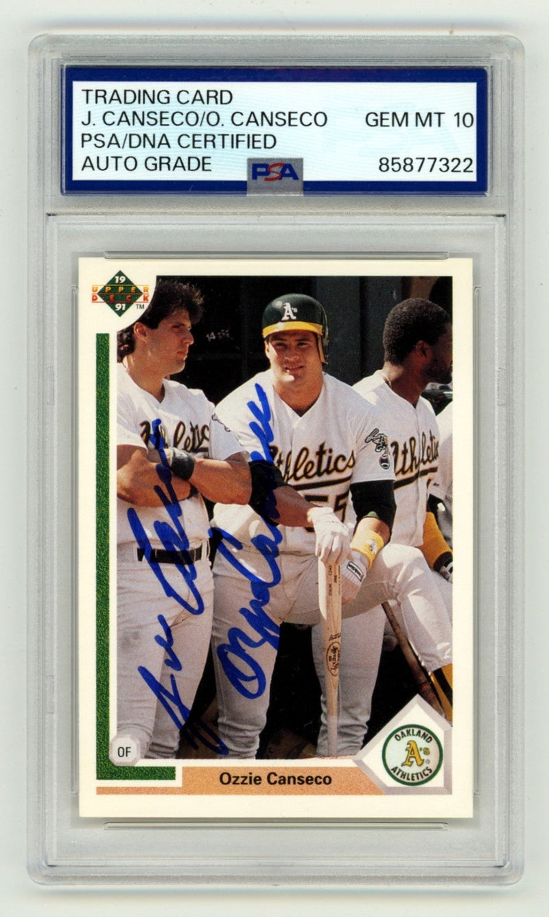 Jose + Ozzie Canseco 1991 Upper Deck #146 Dual Signed Autograph PSA 10 Auto