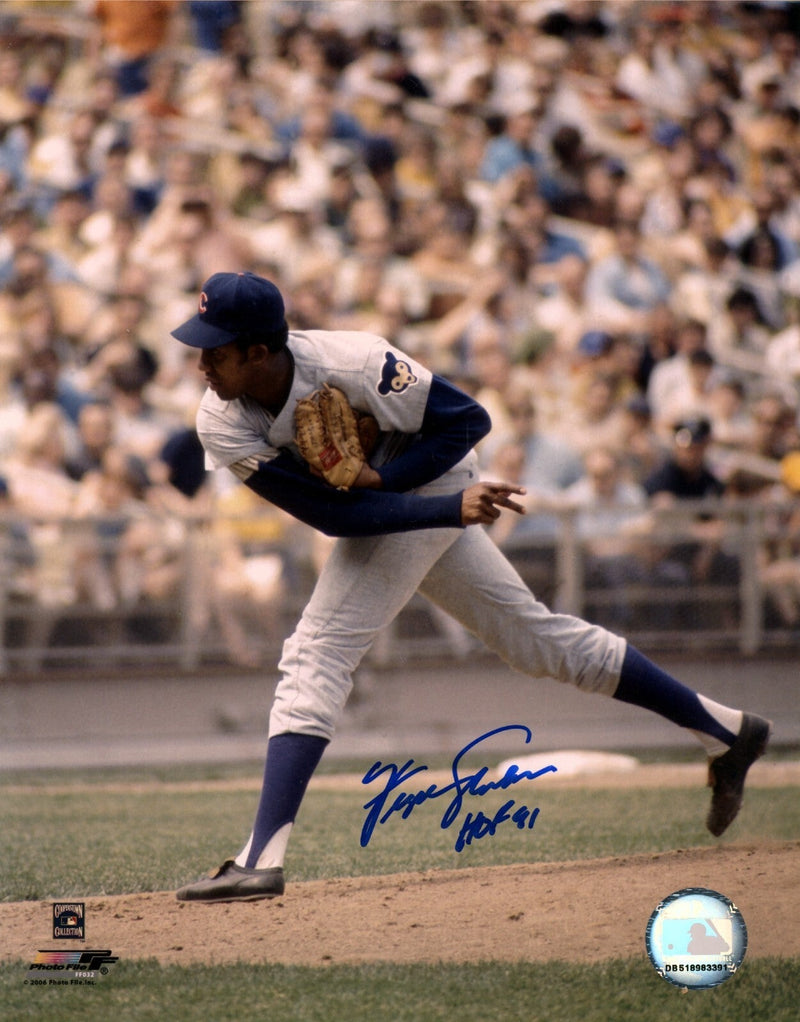 Fergie Jenkins Signed Chicago Cubs 8x10 Photo File w/ HOF 91 LSCM COA