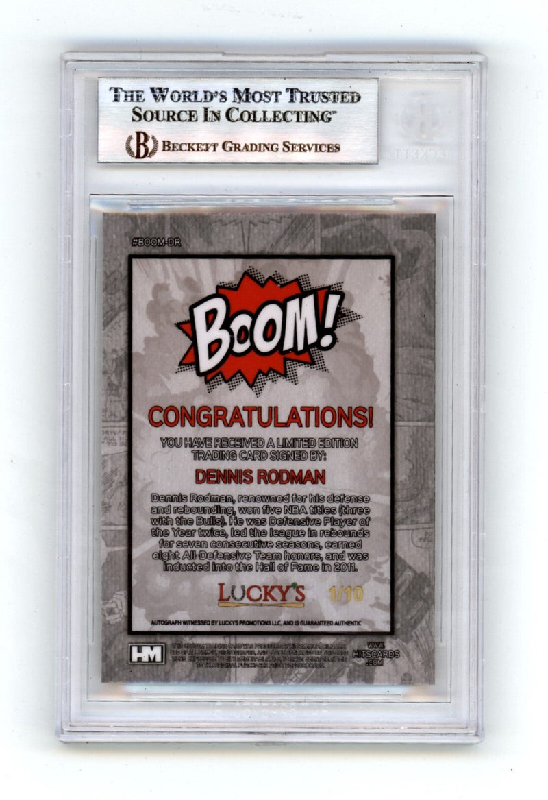 Dennis Rodman 2024 Hits Memorabilia BOOM Gold #/10 Signed BGS BAS Auto Bulls