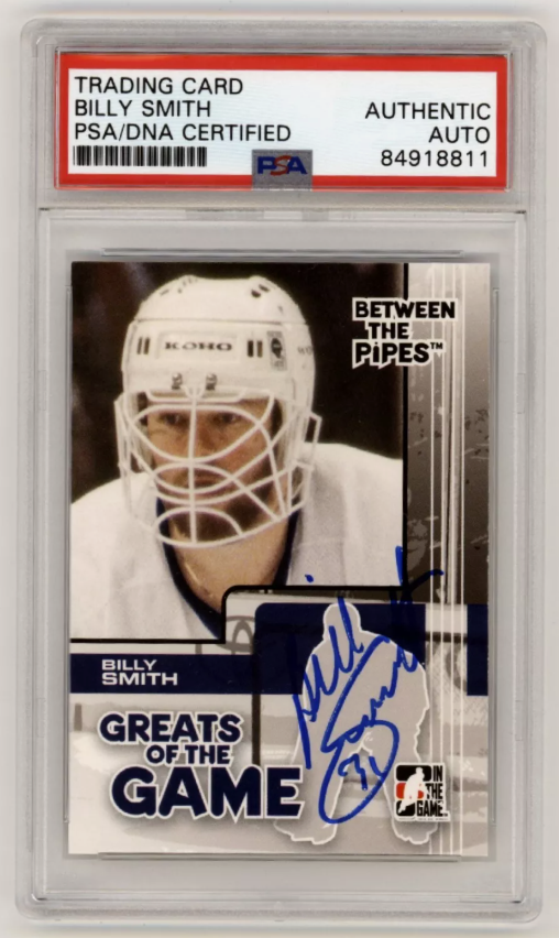 Billy Smith 2007-08 ITG Between The Pipes #76 Signed PSA Authentic Auto NYI HOF