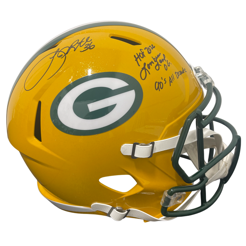 LeRoy Butler Signed Packers Speed FS Helmet w/ 3 Insc. Beckett Witness BAS COA