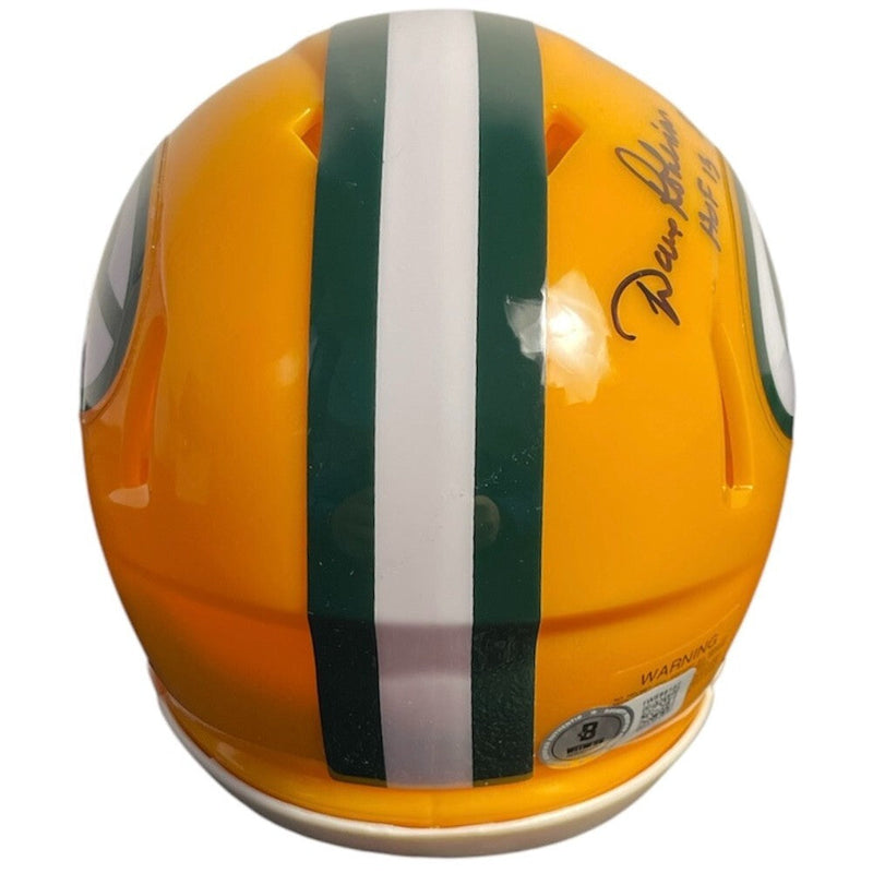 Dave Robinson Signed Green Bay Packers Mini Helmet w/ 2 Ins Beckett Wit BAS COA