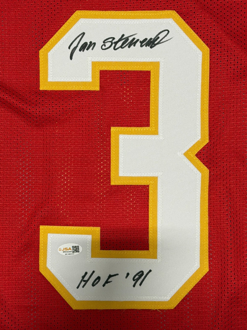 Jan Stenerud Signed Kansas City Chiefs Custom Jersey w/ HOF 91 JSA Witness COA
