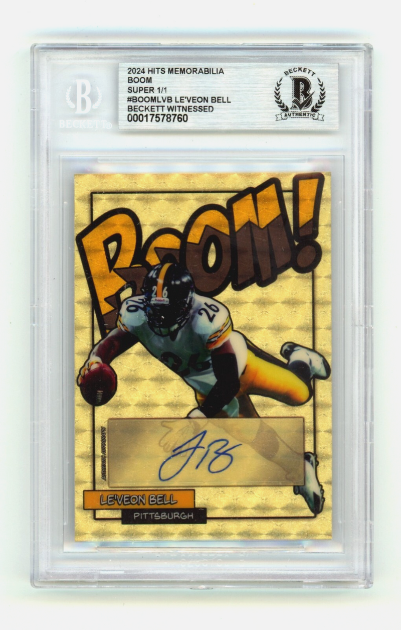 Le'Veon Bell 2024 Hits Memorabilia BOOM Super 1/1 Signed BGS BAS Auto Pittsburgh