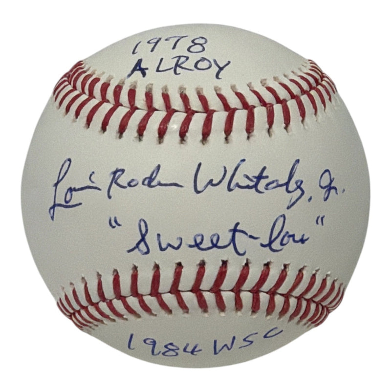 Lou Whitaker Signed Autographed ROMLB Baseball w/ Full Name + 3x Insc JSA COA