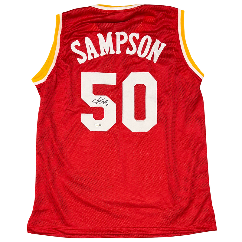 Ralph Sampson Signed Houston Rockets Custom Jersey w/ HOF 12 JSA Witness COA