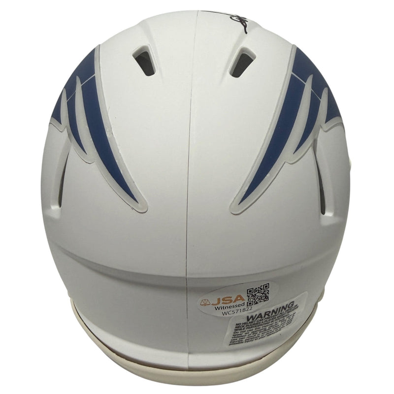 Andres Borregales Signed New England Patriots Rivalries Mini Helmet JSA Wit COA