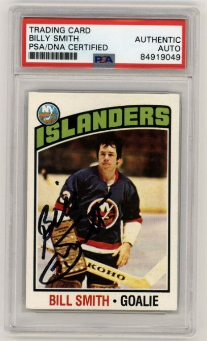 Billy Smith 1976-77 Topps #46 Signed PSA Authentic Auto Black Islanders HOF