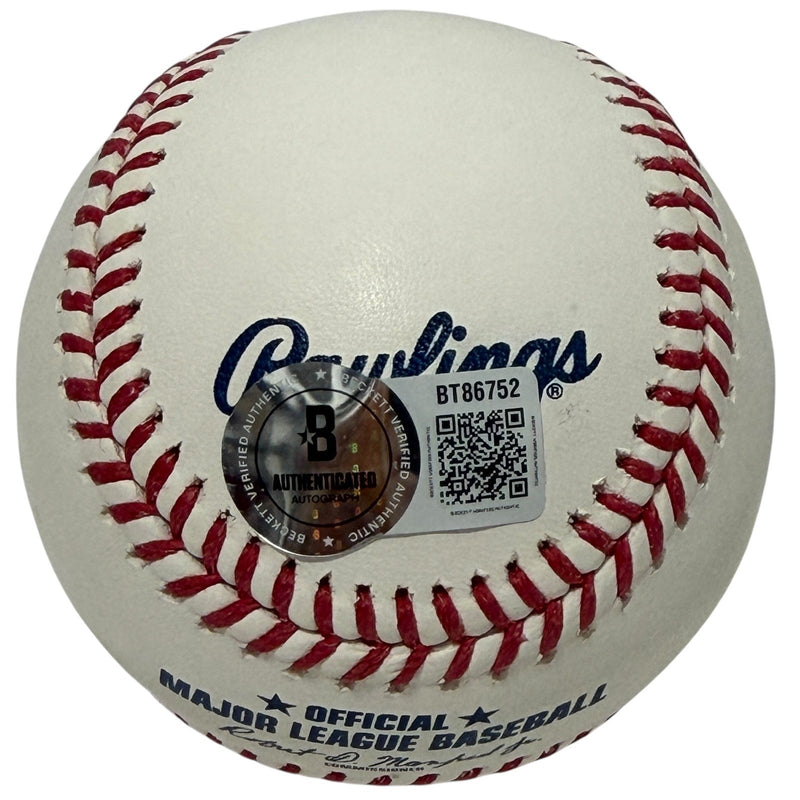 Thomas Ian Nicholas Signed ROMLB Baseball w/ Insc. + Quote Beckett BAS COA ROY
