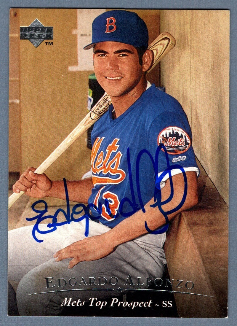 Edgardo Alfonzo Signed Autographed 1994 Upper Deck #49 Rookie RC LSCM COA Mets